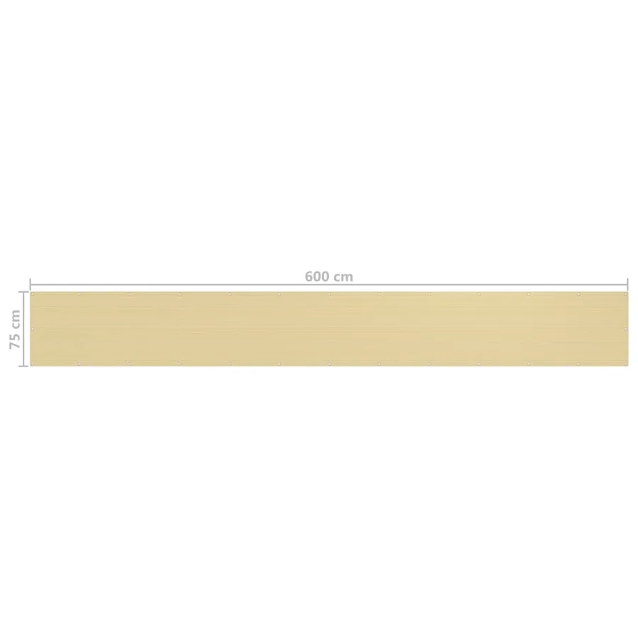 Écran de balcon Beige 75x600 cm PEHD - 5