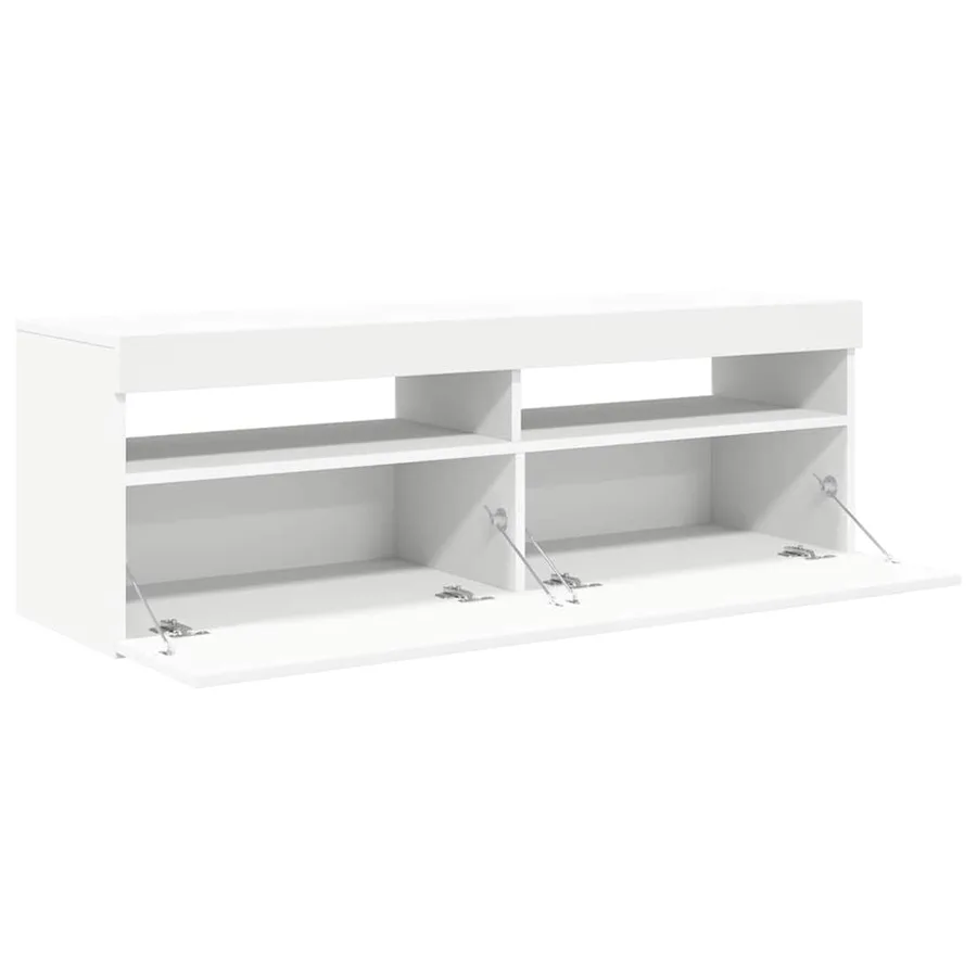 Meuble TV avec lumières LED blanc 120x35x40 cm - 11