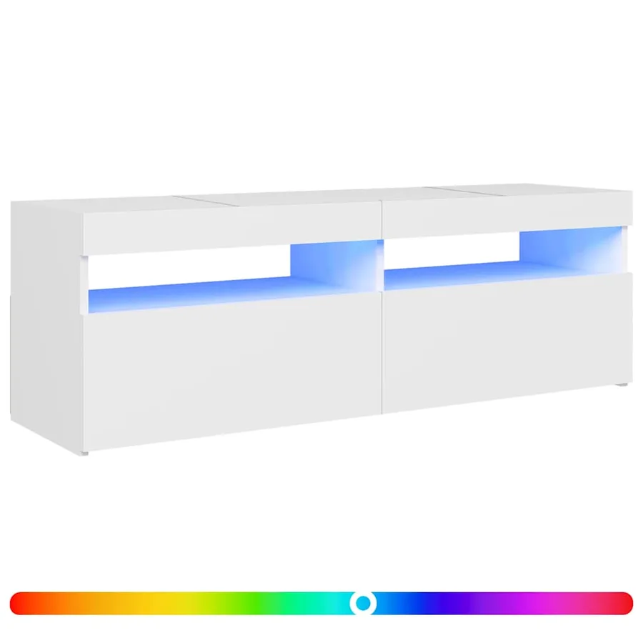 Meuble TV avec lumières LED blanc 120x35x40 cm - 2