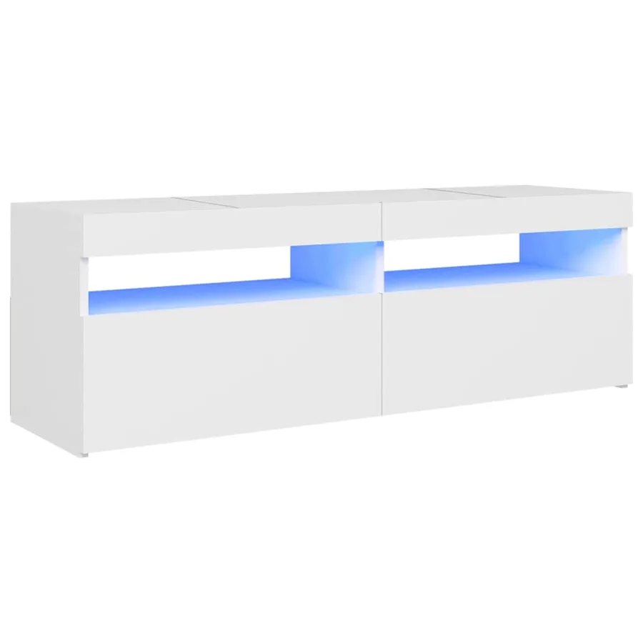 Meuble TV avec lumières LED blanc 120x35x40 cm - 6
