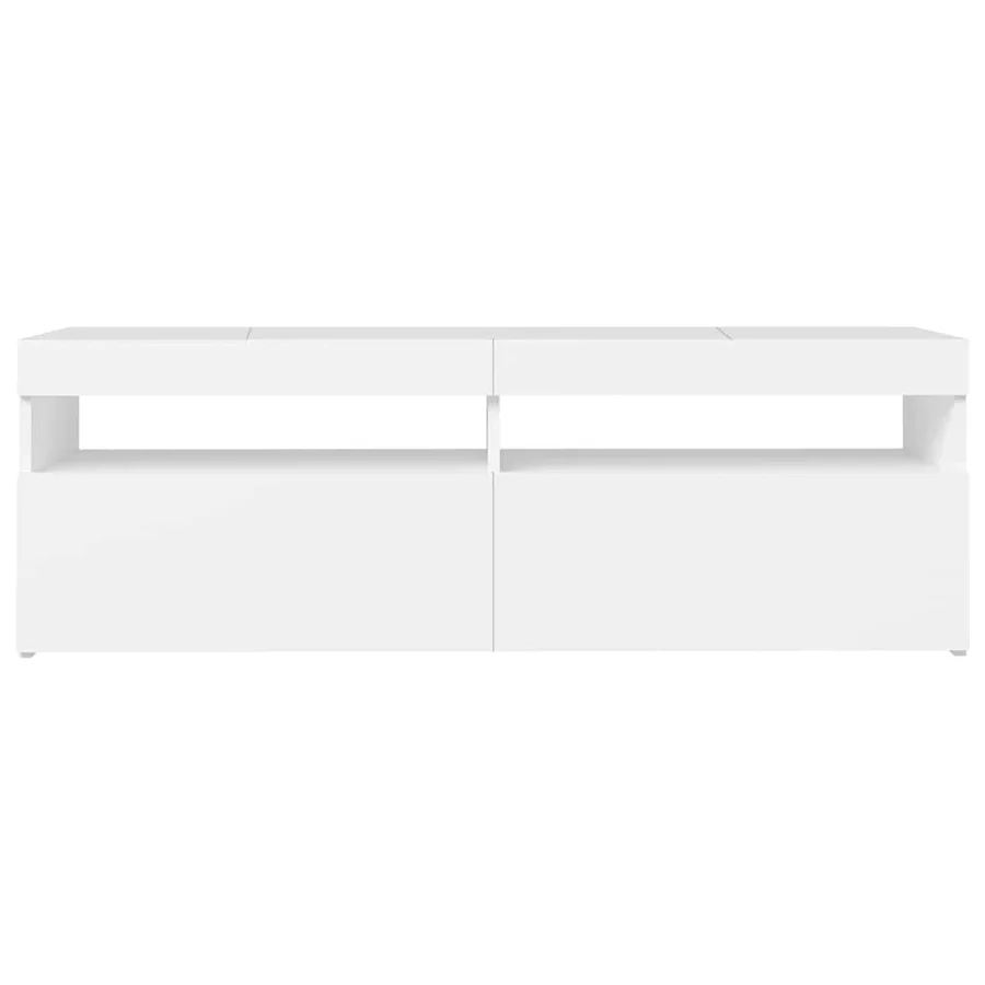 Meuble TV avec lumières LED blanc 120x35x40 cm - 9