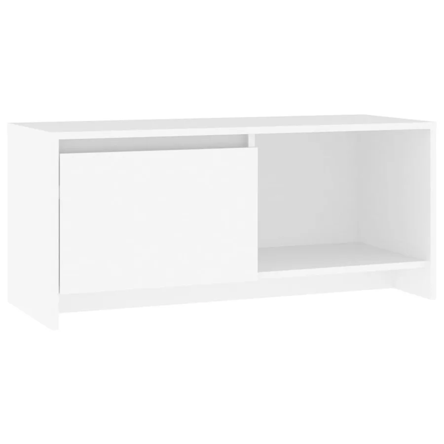 Meuble TV Blanc 90x35x40 cm Bois d'ingénierie - 2