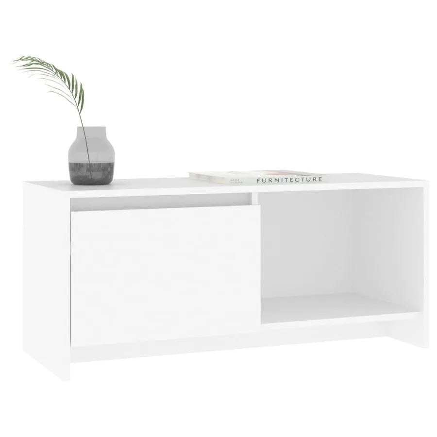 Meuble TV Blanc 90x35x40 cm Bois d'ingénierie - 4