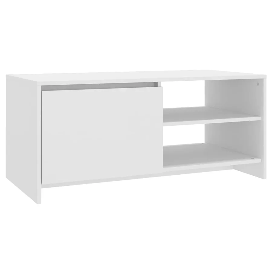 Table basse Blanc 102x50x45 cm Bois d'ingénierie - 2