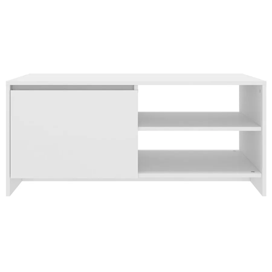 Table basse Blanc 102x50x45 cm Bois d'ingénierie - 5