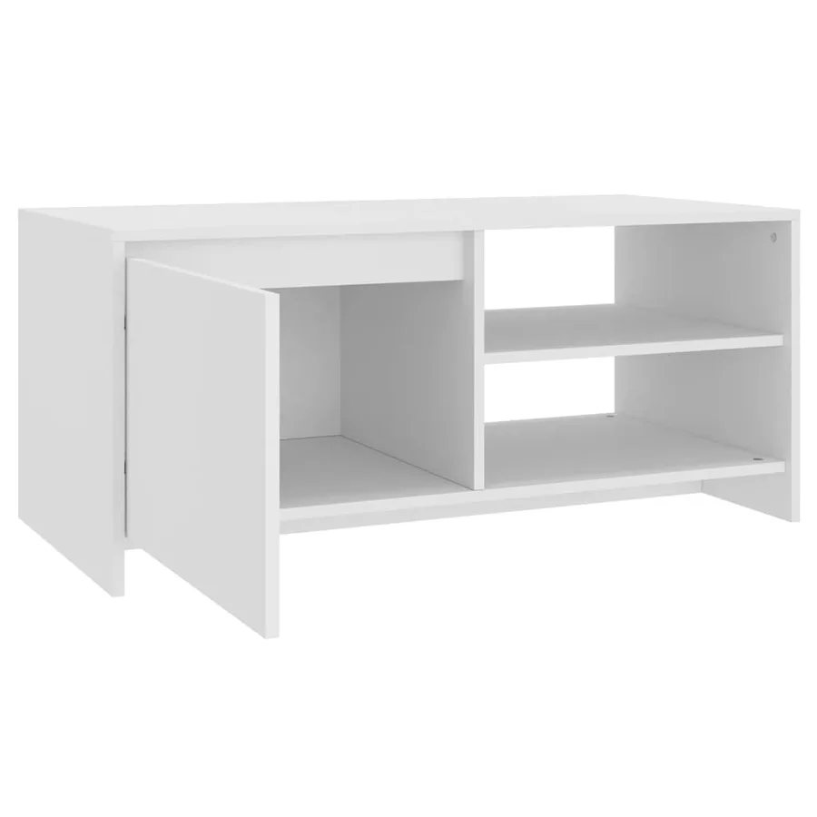 Table basse Blanc 102x50x45 cm Bois d'ingénierie - 6
