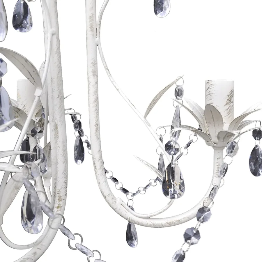 Lustres suspendus à cristaux 4 pcs Blanc élégant - 5