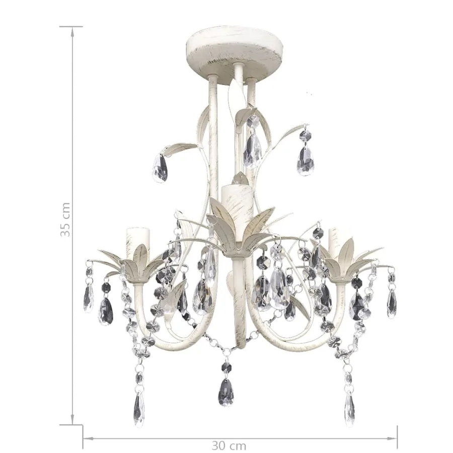 Lustres suspendus à cristaux 4 pcs Blanc élégant - 6