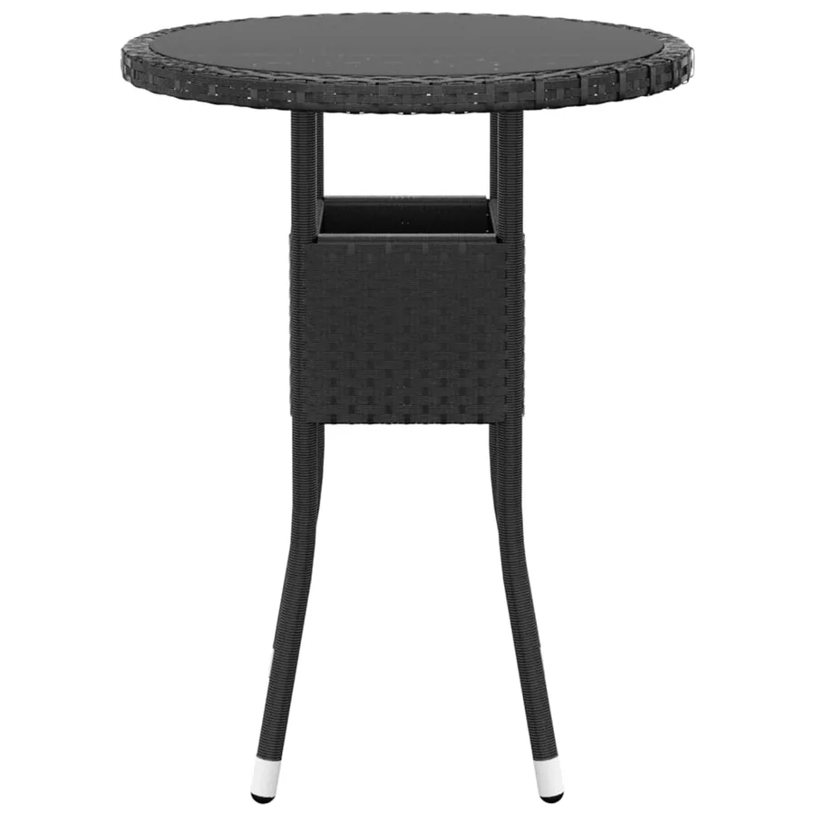 Ensemble à manger de jardin 3 pcs Résine tressée Noir - 4