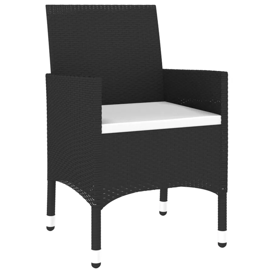 Ensemble à manger de jardin 3 pcs Résine tressée Noir - 5