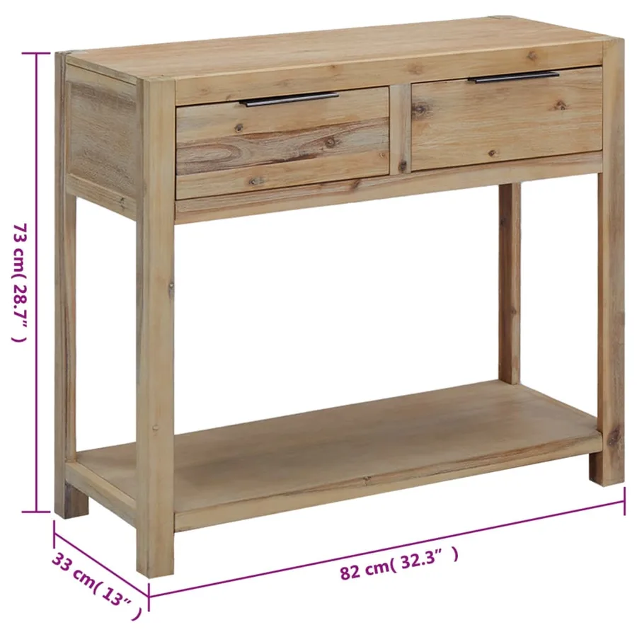 Table console 82x33x73 cm Bois d'acacia massif - 6