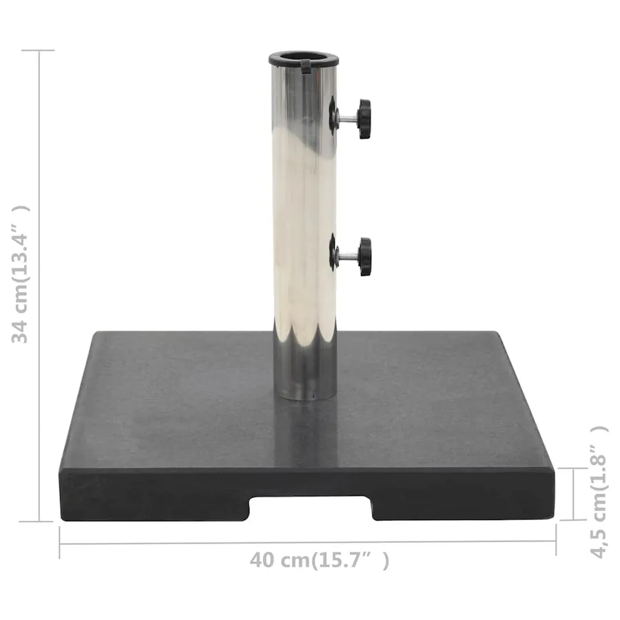 Socle de parasol Granite 20 kg Carré Noir - 8