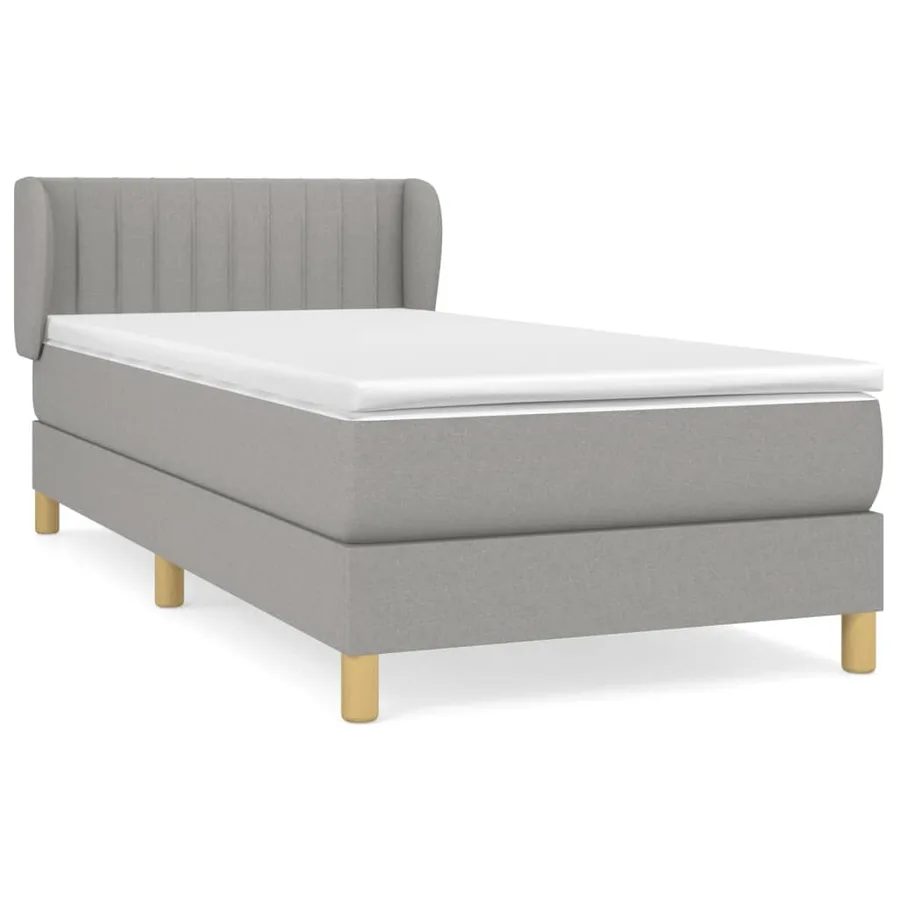 Sommier à lattes de lit avec matelas Gris clair 100x200cm Tissu - 2