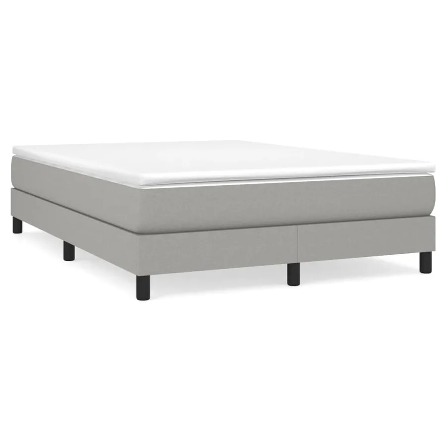 Sommier à lattes de lit avec matelas Gris clair 140x190cm Tissu - 2