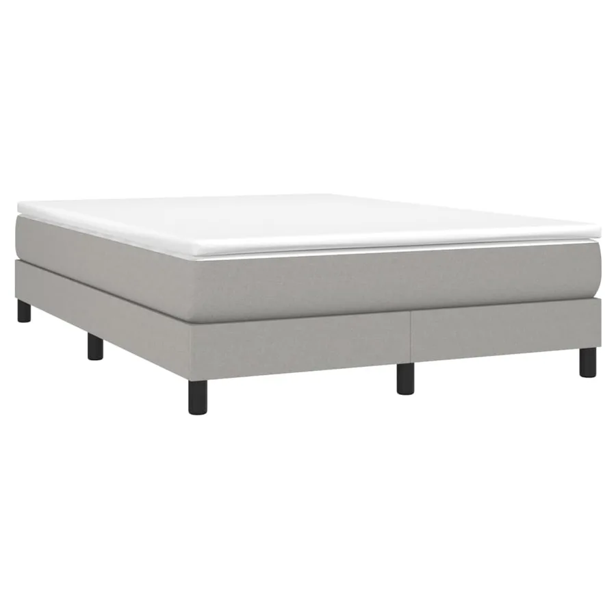 Sommier à lattes de lit avec matelas Gris clair 140x190cm Tissu - 3