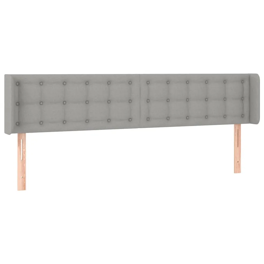 Tête de lit à LED Gris clair 203x16x78/88 cm Tissu - 3