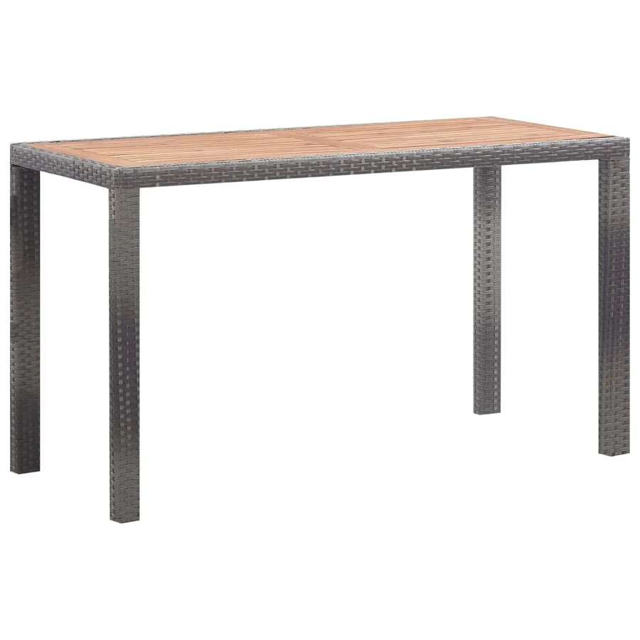 Ensemble à manger d'extérieur 5pcs Rotin bois acacia Anthracite - 10