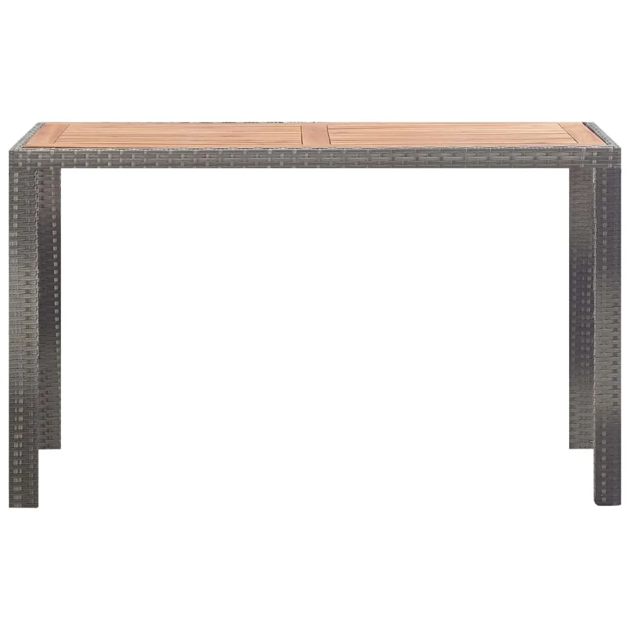 Ensemble à manger d'extérieur 5pcs Rotin bois acacia Anthracite - 11