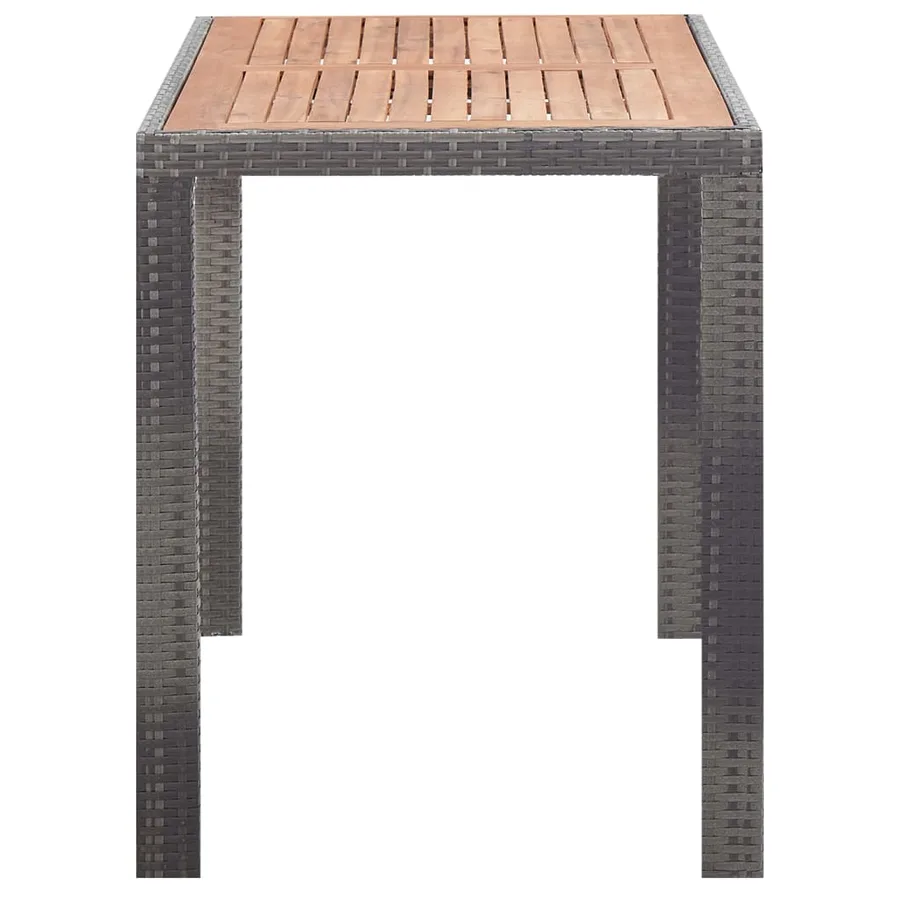 Ensemble à manger d'extérieur 5pcs Rotin bois acacia Anthracite - 12