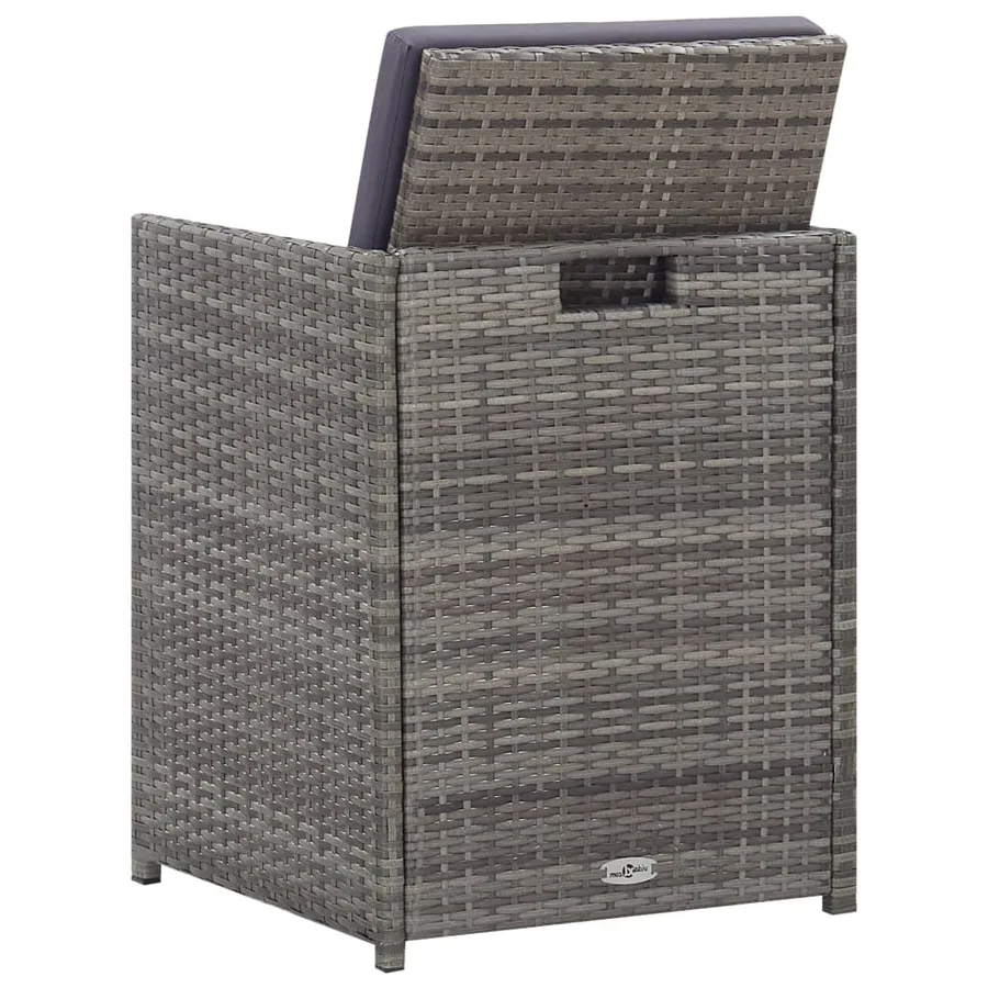 Ensemble à manger d'extérieur 5pcs Rotin bois acacia Anthracite - 5