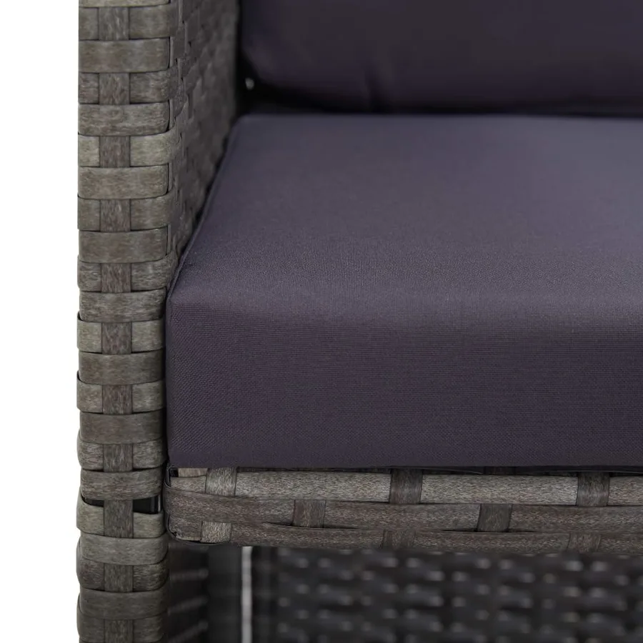 Ensemble à manger d'extérieur 5pcs Rotin bois acacia Anthracite - 6