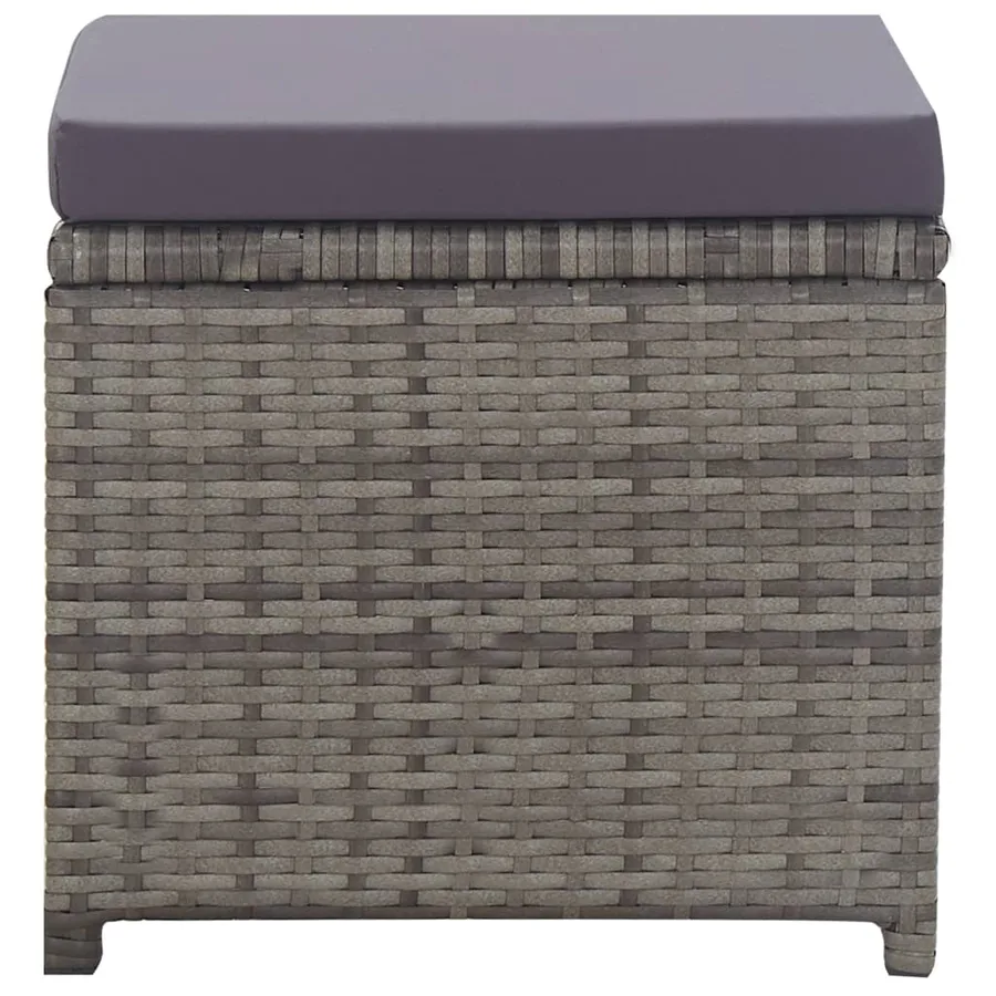 Ensemble à manger d'extérieur 5pcs Rotin bois acacia Anthracite - 8