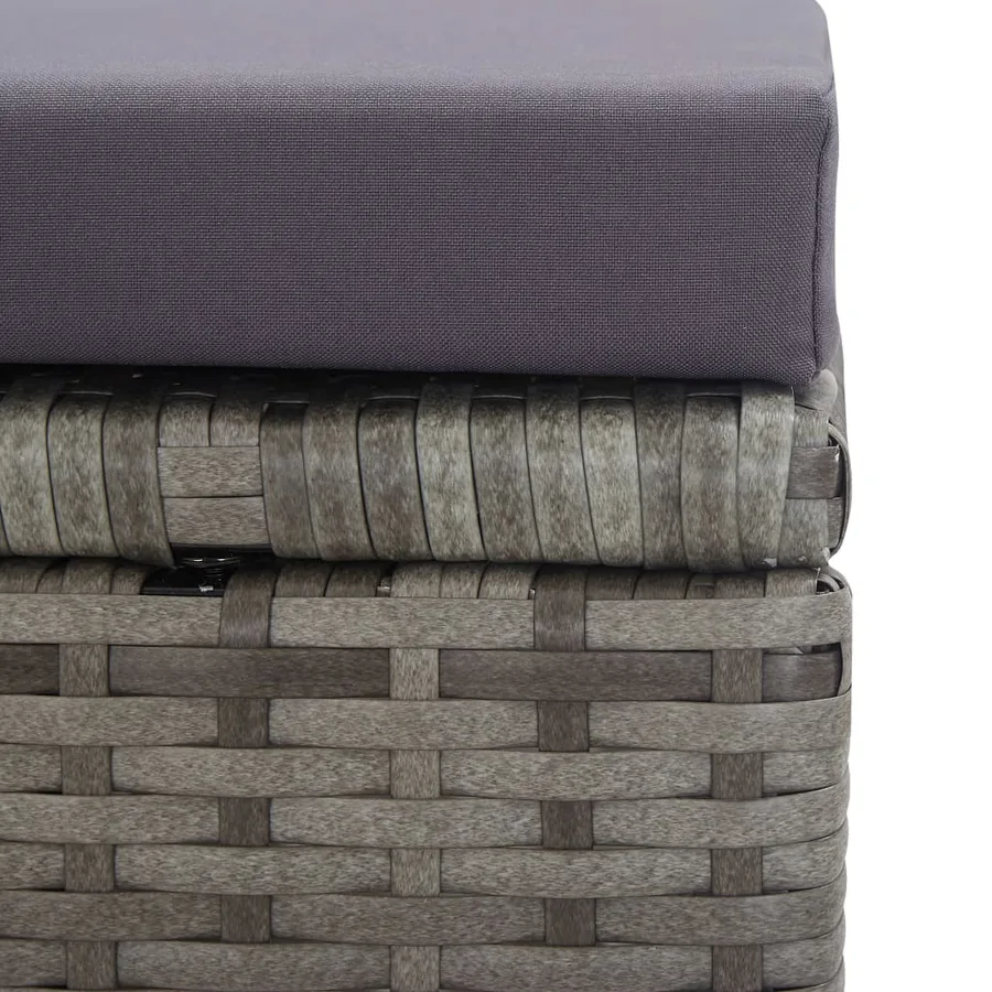 Ensemble à manger d'extérieur 5pcs Rotin bois acacia Anthracite - 9