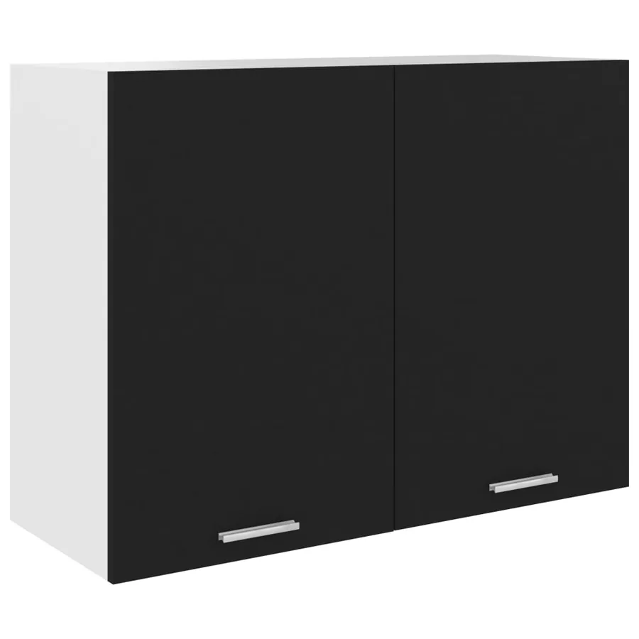 Armoire suspendue "Lyon" Noir 80 x 31 x 60 cm Bois d'ingénierie