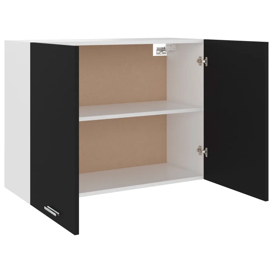 Armoire suspendue "Lyon" Noir 80 x 31 x 60 cm Bois d'ingénierie - 5