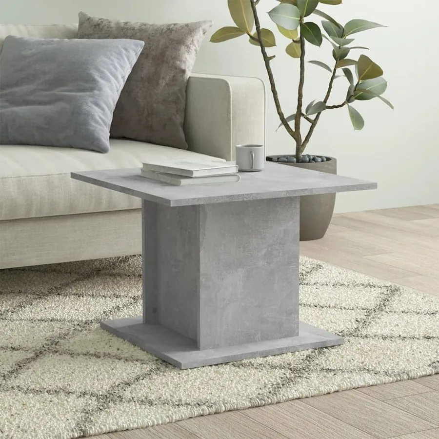 Table basse gris béton 55,5x55,5x40 cm bois d'ingénierie