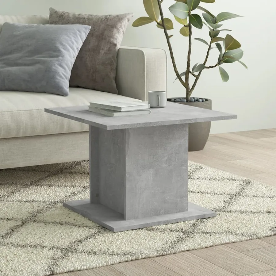 Table basse gris béton 55,5x55,5x40 cm bois d'ingénierie - 3