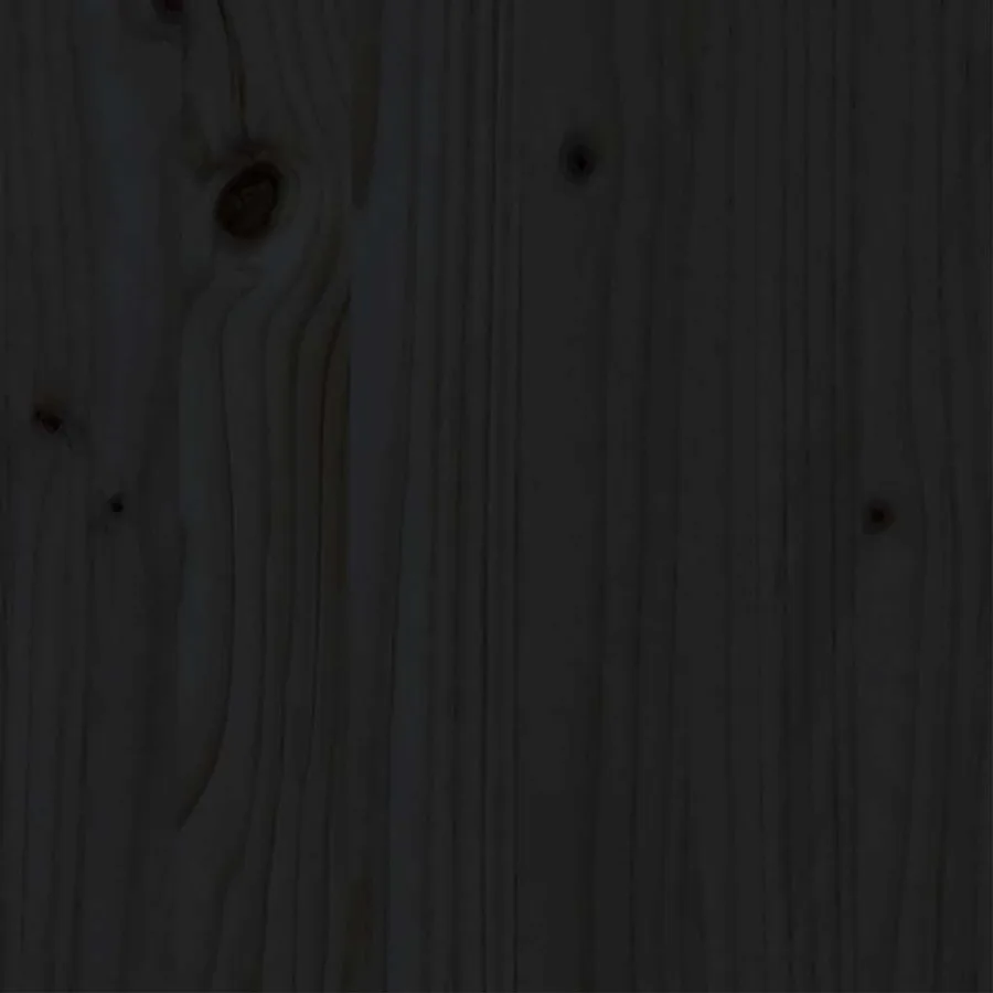 Cadre de lit sans matelas noir 140x190 cm bois de pin massif - 5