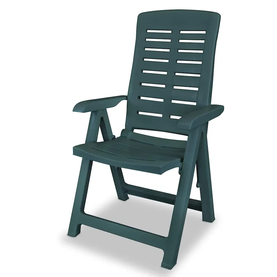 Chaises inclinables de jardin lot de 6 Plastique Vert - 3