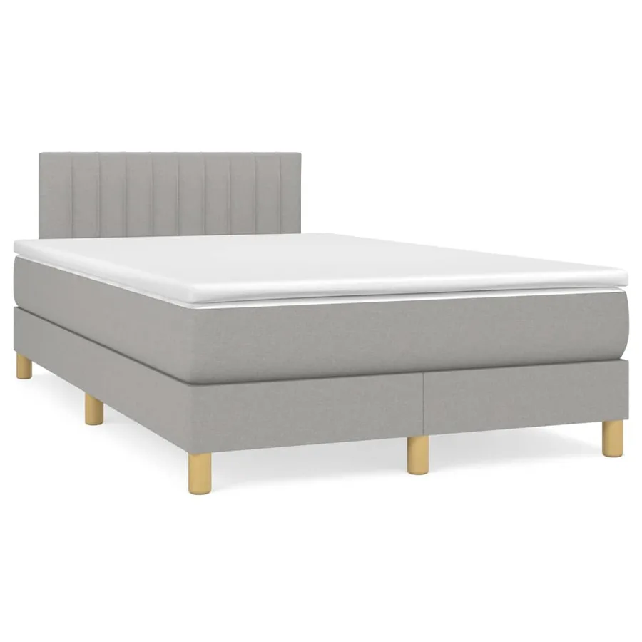 Sommier à lattes de lit avec matelas Gris clair 120x200cm Tissu - 2