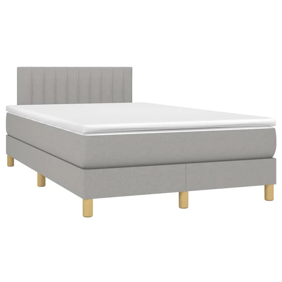 Sommier à lattes de lit avec matelas Gris clair 120x200cm Tissu - 3