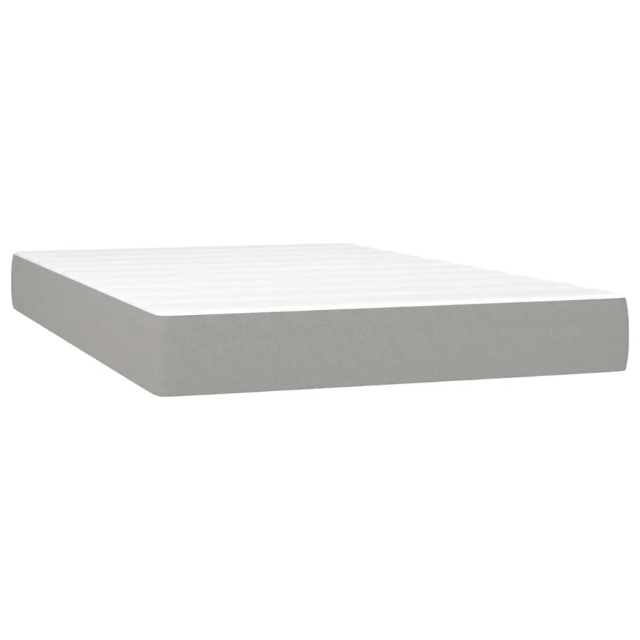 Sommier à lattes de lit avec matelas Gris clair 120x200cm Tissu - 5