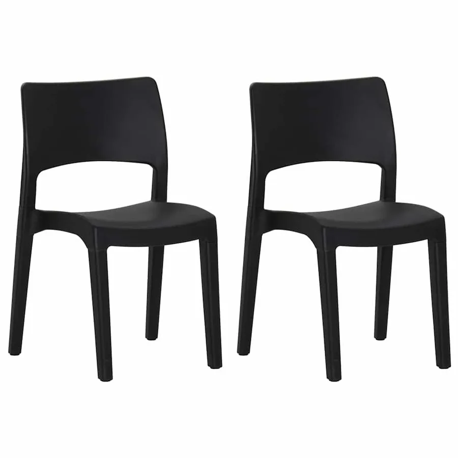 Chaises de jardin lot de 2 Polypropylène Anthracite - 2
