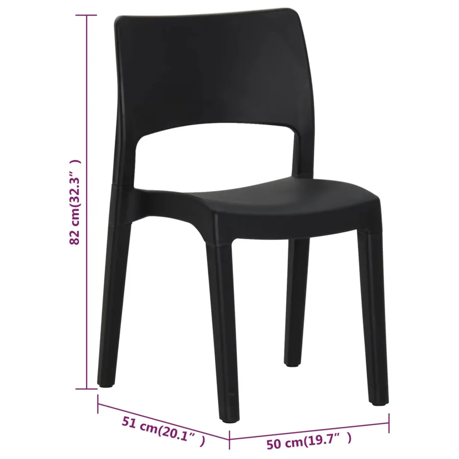 Chaises de jardin lot de 2 Polypropylène Anthracite - 9