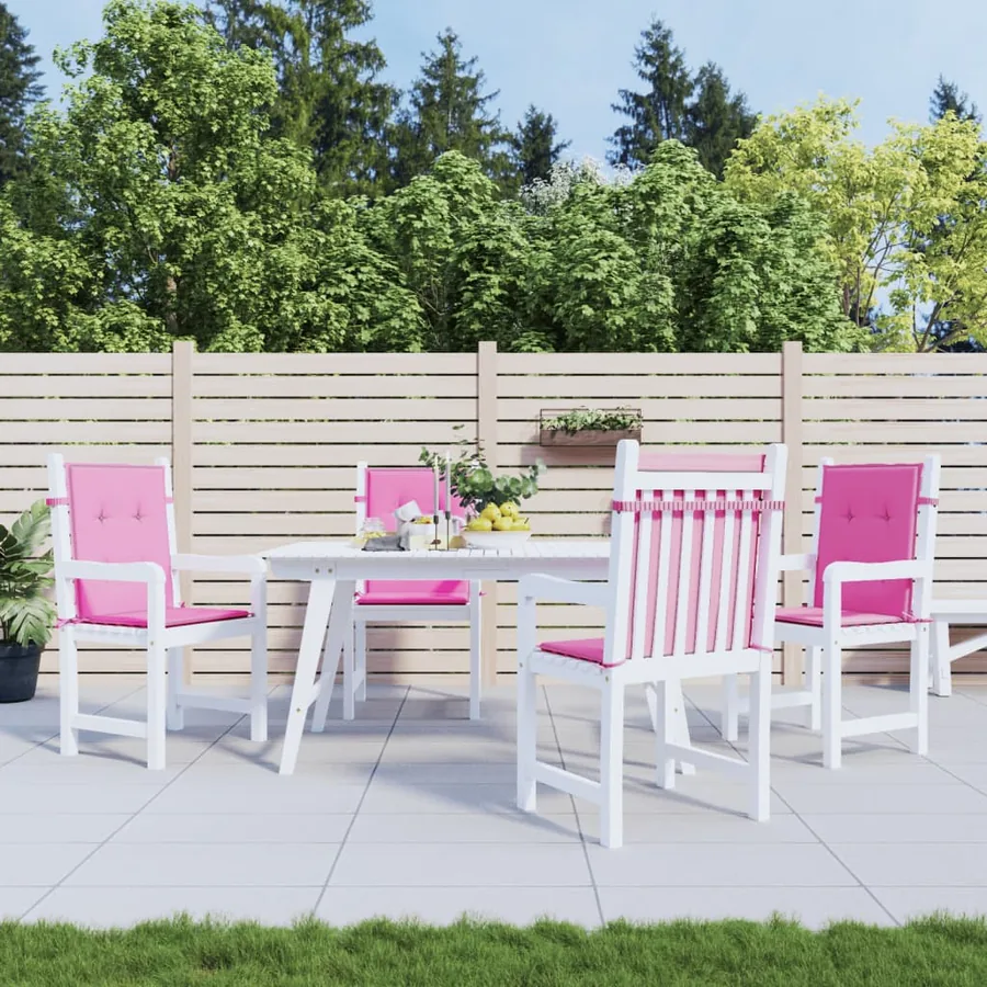 Coussins de chaise à dossier bas lot de 4 rose tissu