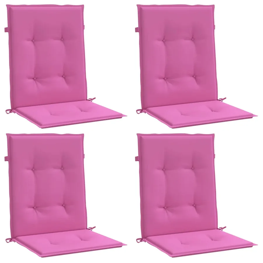 Coussins de chaise à dossier bas lot de 4 rose tissu - 3
