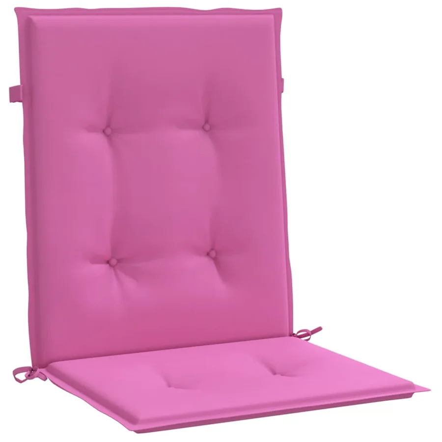Coussins de chaise à dossier bas lot de 4 rose tissu - 5