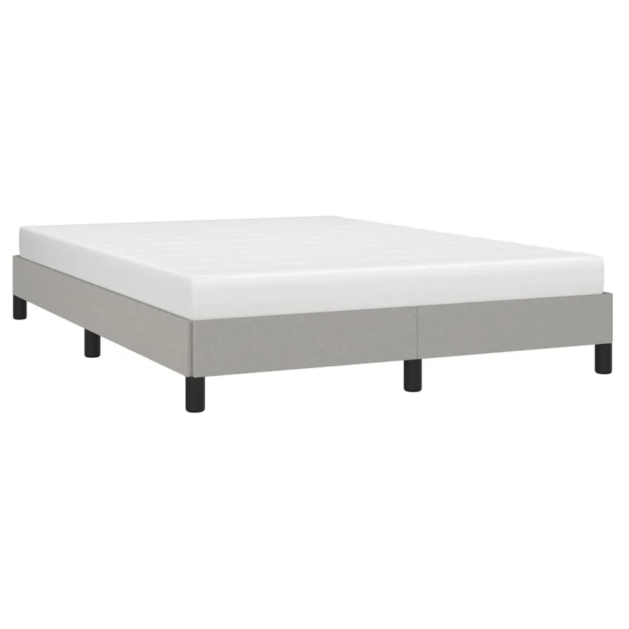 Cadre de lit sans matelas gris clair 140x190 cm tissu - 3