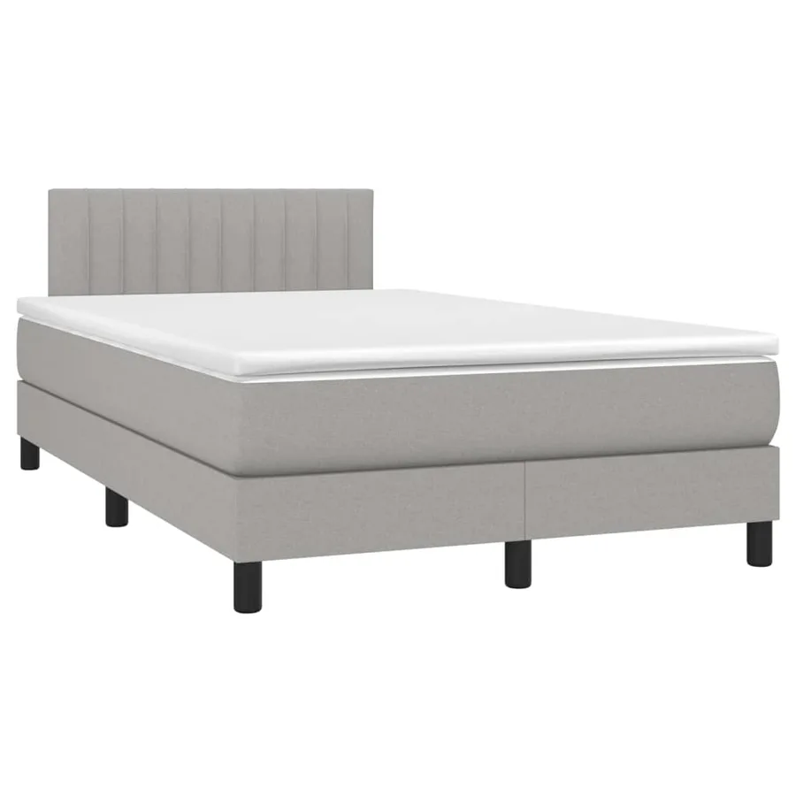 Sommier à lattes de lit matelas LED Gris clair 120x200 cm Tissu - 3