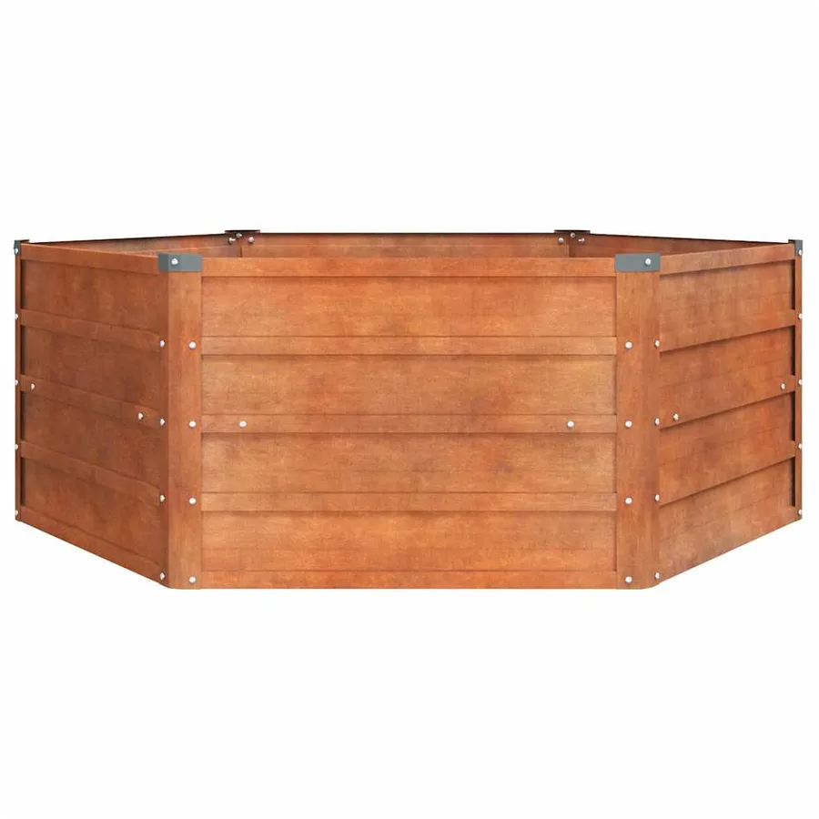 Lit surélevé de jardin rouillé 129x129x45 cm acier corten - 4