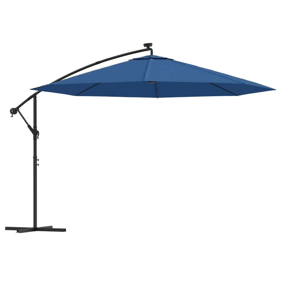 Parasol de jardin en porte-à-faux avec lumières LED bleu azuré - 2