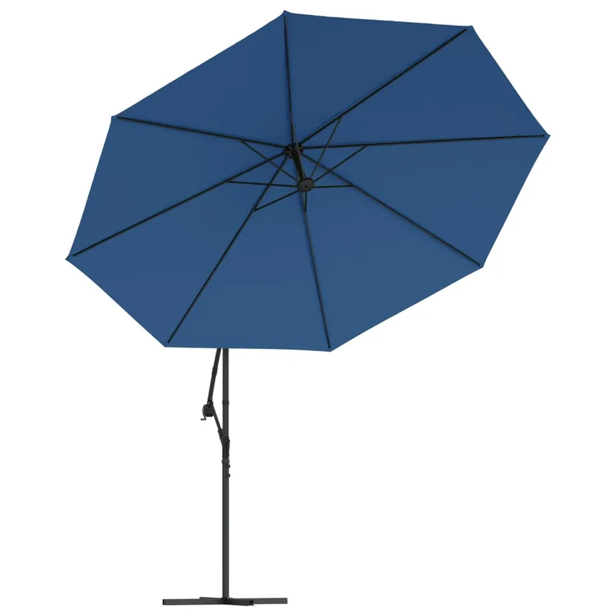Parasol de jardin en porte-à-faux avec lumières LED bleu azuré - 5
