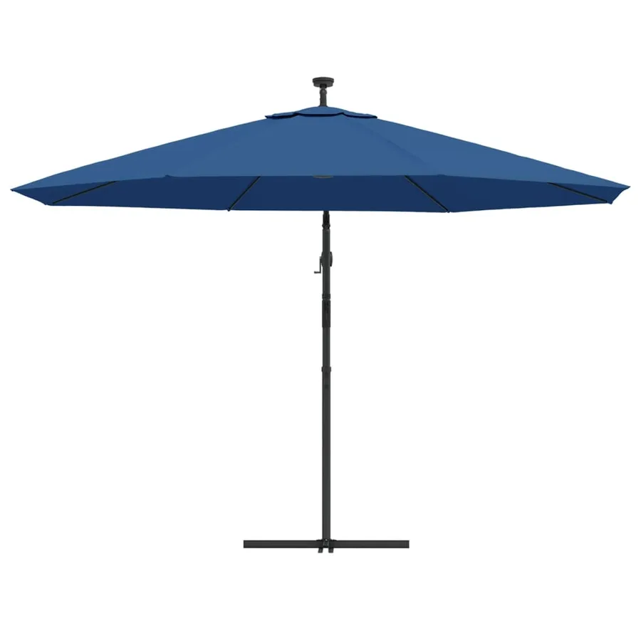 Parasol de jardin en porte-à-faux avec lumières LED bleu azuré - 7