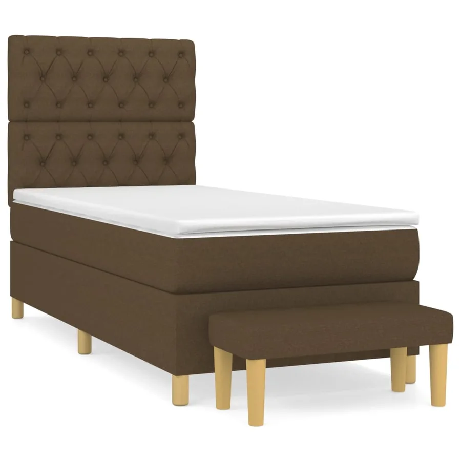 Sommier à lattes de lit avec matelas Marron foncé 80x200 cm - 2