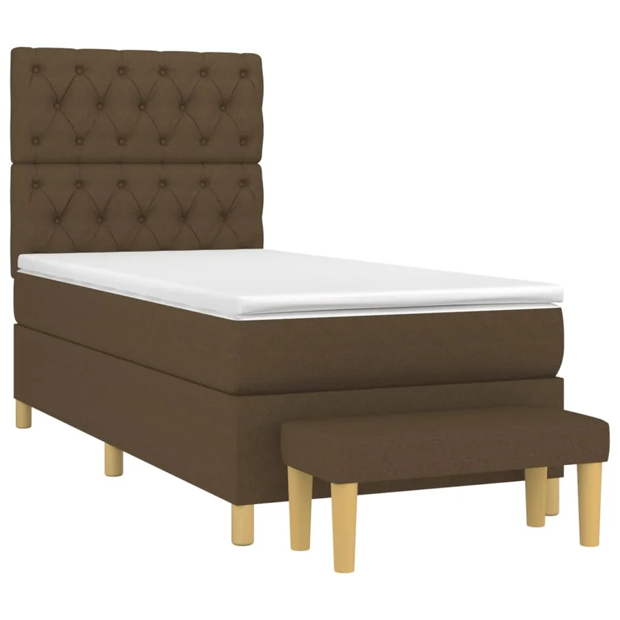 Sommier à lattes de lit avec matelas Marron foncé 80x200 cm - 3