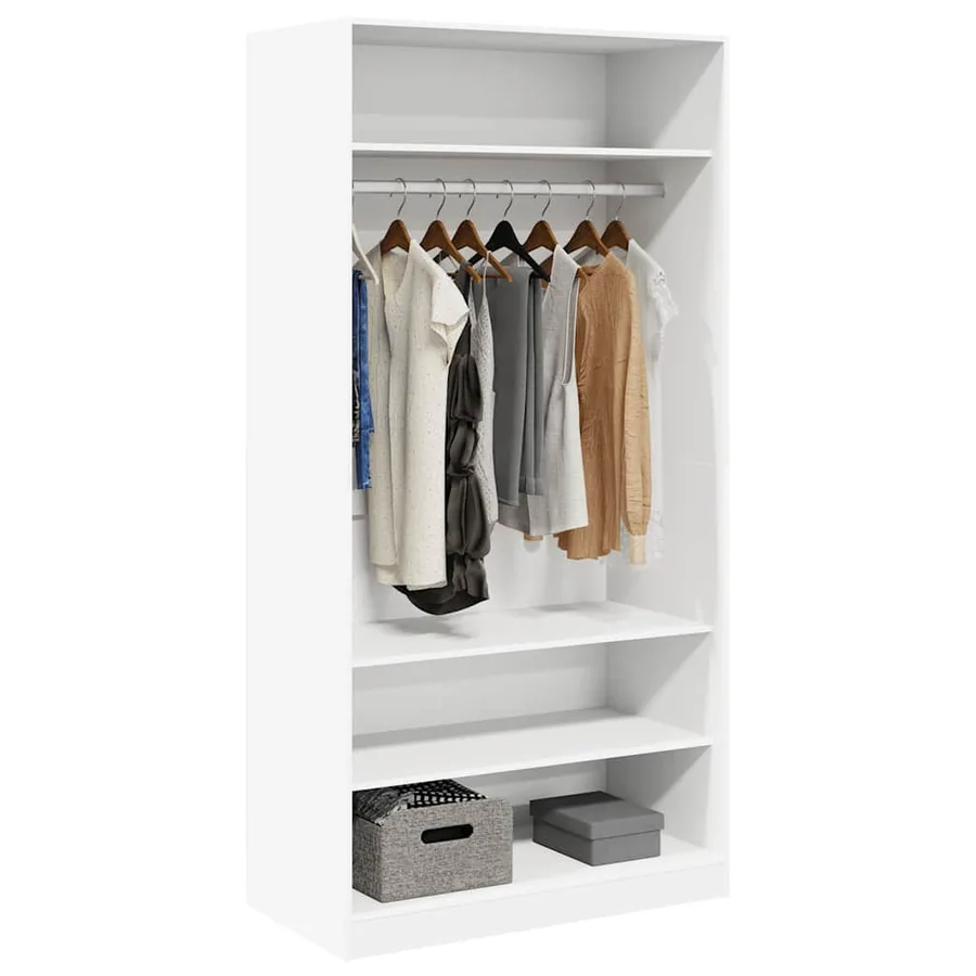 Garde-robe Blanc 100 x 50 x 200 cm Bois d'ingénierie - 3